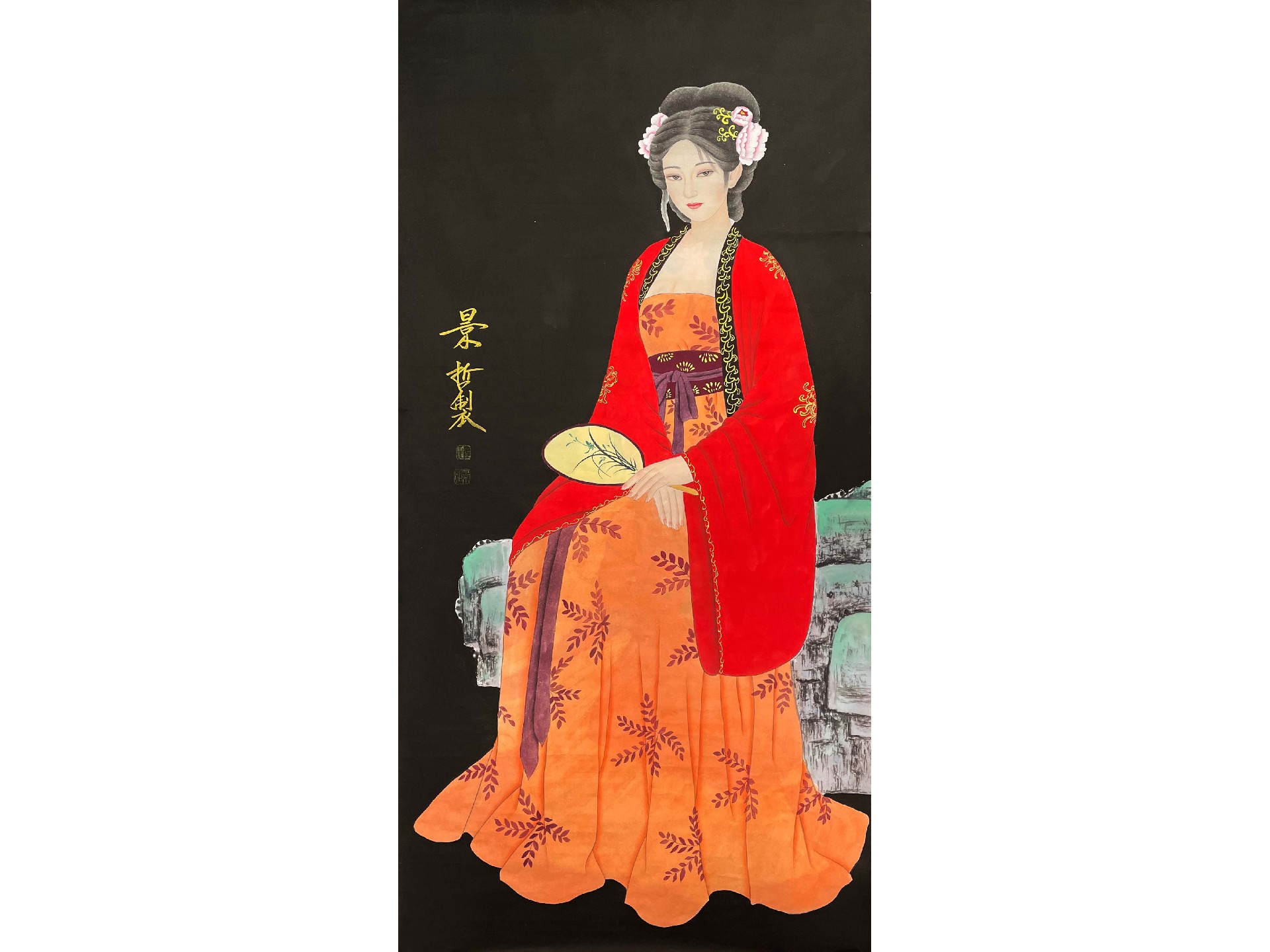 中国红美女图.jpg